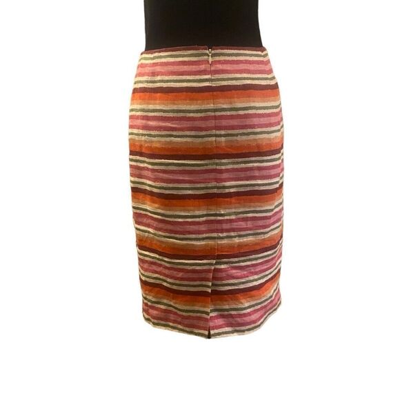 Talbots Multicolor Stripe Linen Pencil‎ Skirt Size 14 - Picture 7 of 13